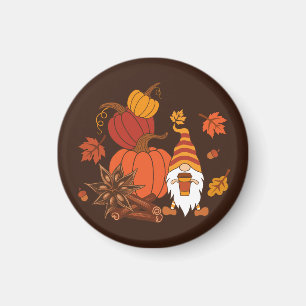 Autumn Pumpkins Gnome Speckkarte Magnet