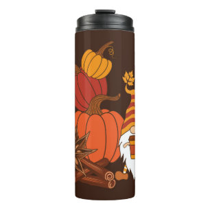 Autumn Pumpkins Gnome Speckkarte Thermosbecher