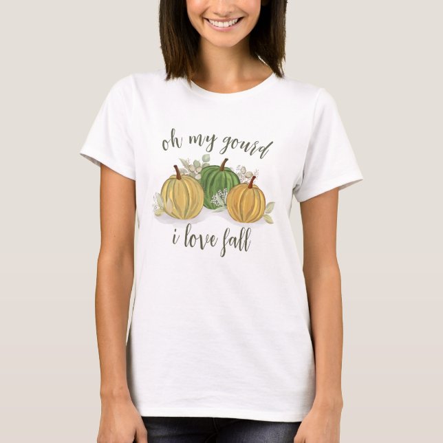 Autumn Pumpkins Gourmet I Liebe Fall Wassercolor T-Shirt (Vorderseite)