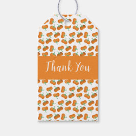 Autumn Pumpkins Muster Danke Orange Geschenkanhänger