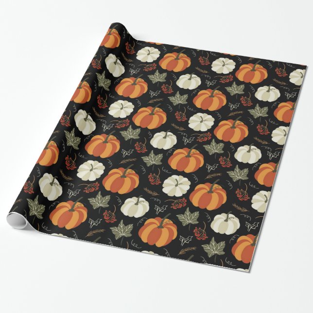 Autumn Pumpkins Muster Geschenkpapier (Ungerollt)