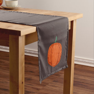 Autumn Pumpkins on Brown Kurzer Tischläufer