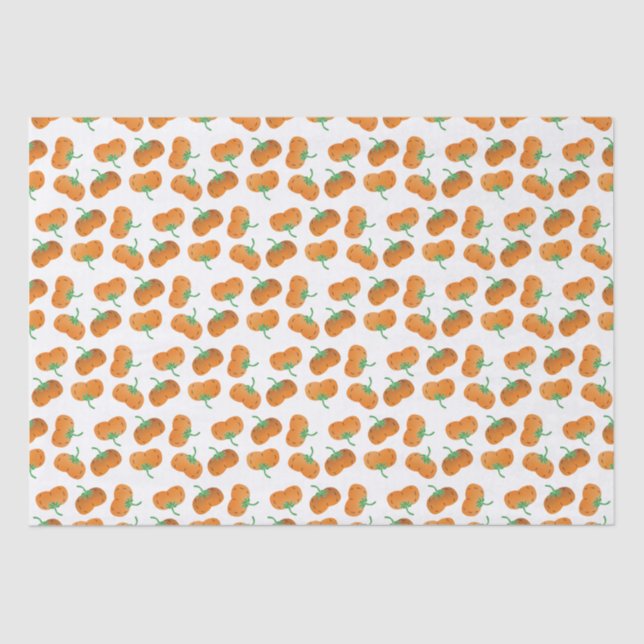 Autumn Pumpkins Pattern Fall Harvest Orange Seidenpapier (Vorderseite)
