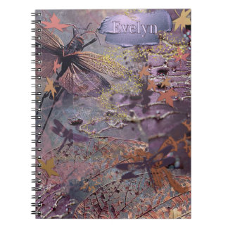 Autumn Purple Fantasy Collage Notizblock