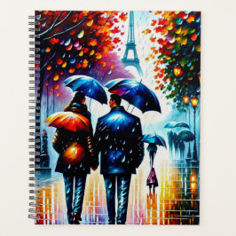 Autumn Rain Eiffel Tower Paris Frankreich Planer