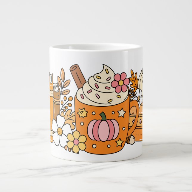 Autumn Reading - Cosy Books & Pumpkin Gewürz Jumbo-Tasse (Vorderseite)