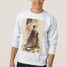 "Autumn Reverie" Japanese Cat in Kimono Art Sweatshirt