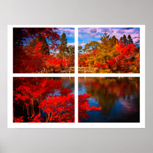 Autumn River Scene Print (Matte) Poster