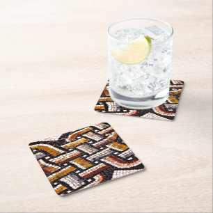 Autumn Roman Mosaic Rechteckiger Pappuntersetzer