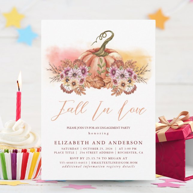 Autumn Romance Engagement Party Rustische Blume Einladung (Von Creator hochgeladen)