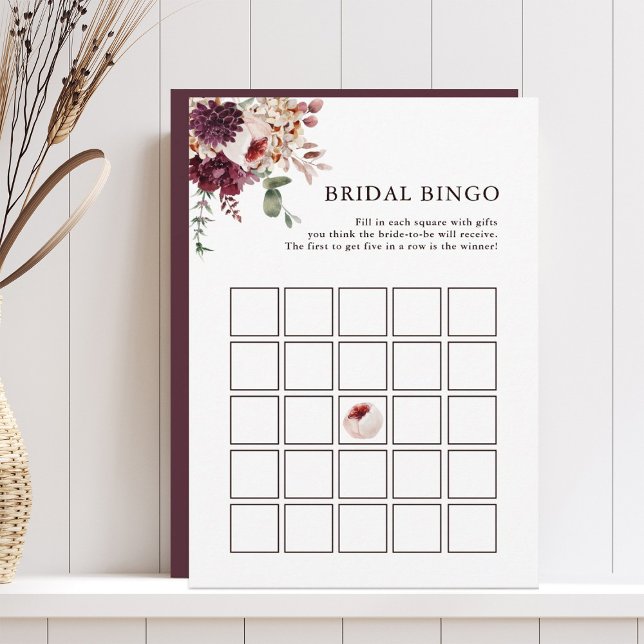 Autumn Romance Floral Bridal Bingo Editable Card Einladung (Von Creator hochgeladen)