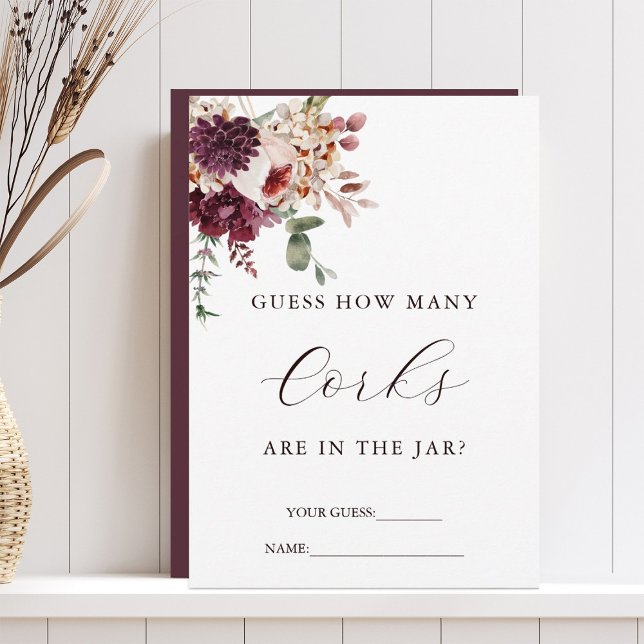 Autumn Romance rät, wie viele Corks Game Card Einladung (Von Creator hochgeladen)