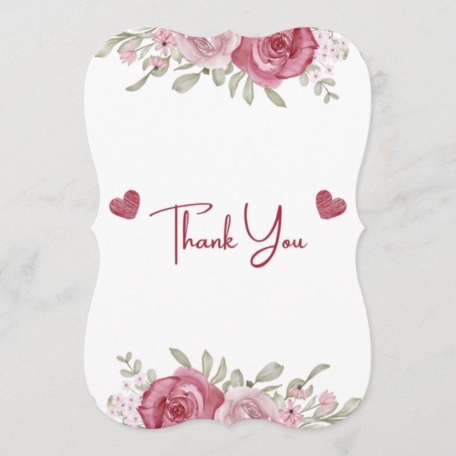 Autumn Rustic Burgundy Calligraphy Flat Wedding Th Einladung (Vorderseite)