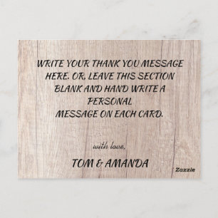 Autumn Rustic Burgundy Calligraphy Flat Wedding Th Postkarte