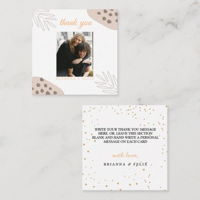 Autumn Rustic Burgundy Calligraphy Foto vielen Dan Mitteilungskarte (Vorne/Hinten)