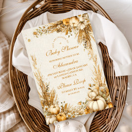 Autumn Rustic Pumpkin Baby Shower Einladung