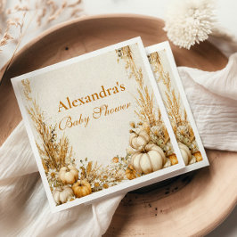 Autumn Rustic Pumpkin Baby Shower Serviette