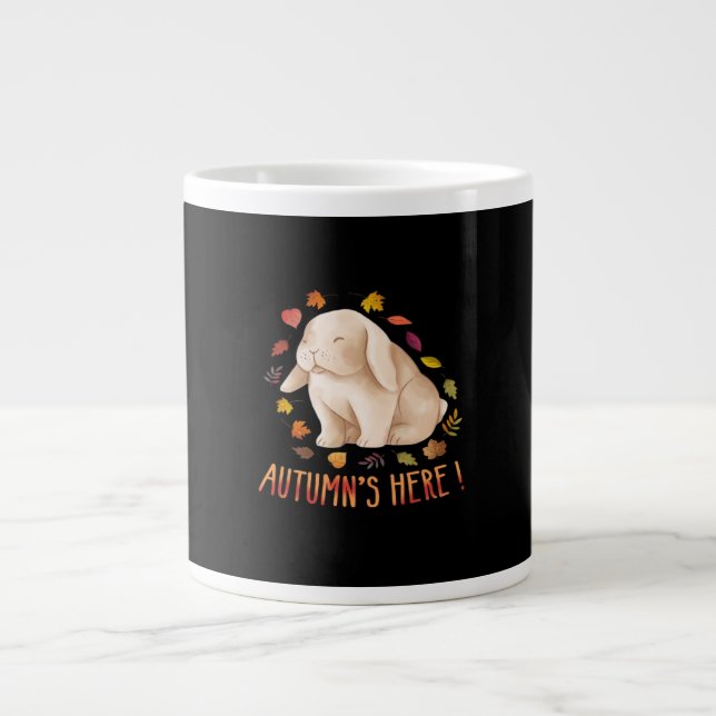 Autumn’s Says Cute Bunny Autumn It’s Fall Y’all Jumbo-Tasse (Vorderseite)