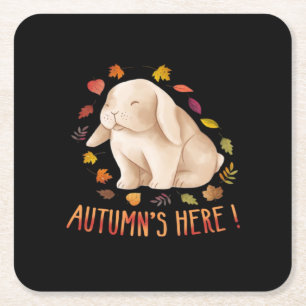 Autumn sagt süßer Hase Herbst Es ist Herbst Leute Rechteckiger Pappuntersetzer