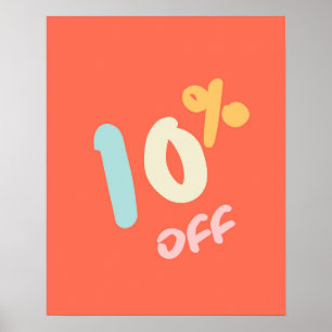 Autumn Sale Sign, Retail Store Signage, 10% Rabatt Poster