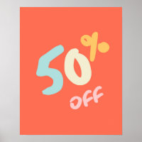 Autumn Sale Sign, Retail Store Signage, 50% Rabatt