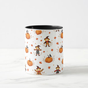 Autumn Scarecrow Pumpkin Muster Tasse