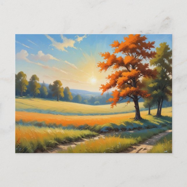 Autumn Scene And Landscape Post Card Postkarte (Vorderseite)