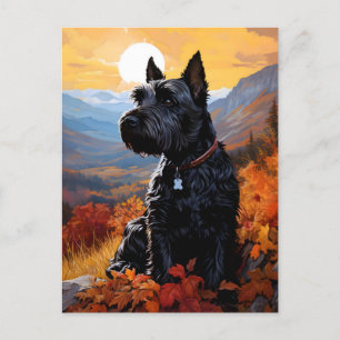 Autumn Scottish Terrier Postkarte