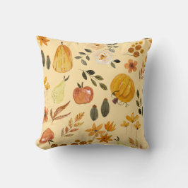 Autumn Seamless Pattern Pumpkin & Fall Leaves Kissen