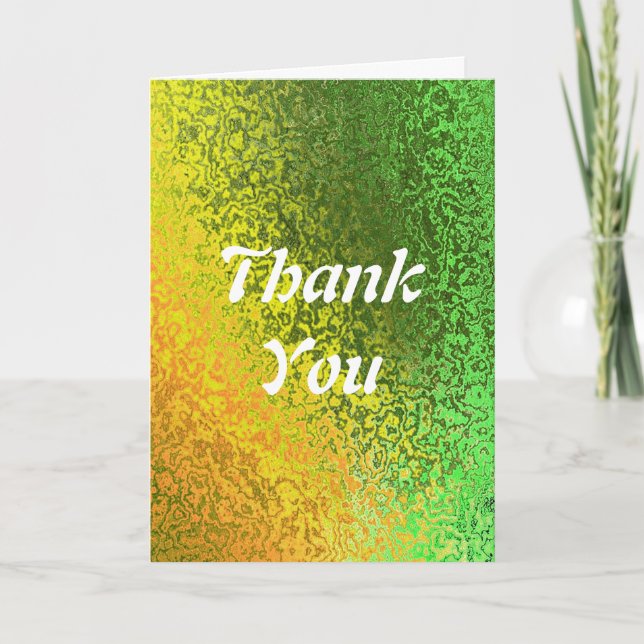 Autumn Shades Green Yellow Danke You Wedding Card (Vorderseite)