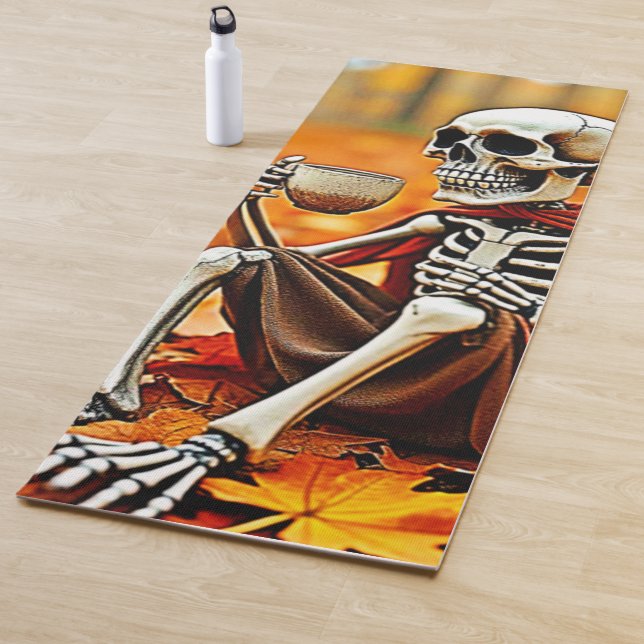 Autumn Skeleton Coffee Break Design Yogamatte (Beispiel)