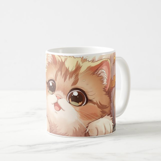  “Autumn Snuggle Scottish Fold” Cute Scottish Fold Kaffeetasse (VorderseiteRechts)