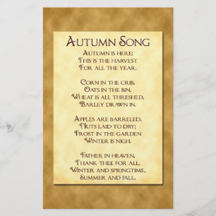Autumn Song Harvest Gedicht Flyer