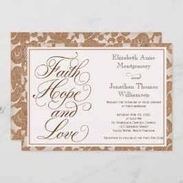 Autumn Spitzen Script Faith Hope & Liebe Wedding Einladung