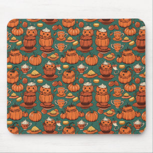 Autumn Spooky Pumpkin Pizzazz Party Mousepad