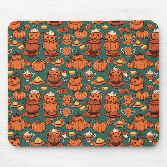 Autumn Spooky Pumpkin Pizzazz Party Mousepad (Vorne)