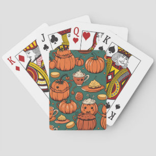 Autumn Spooky Pumpkin Pizzazz Party Spielkarten