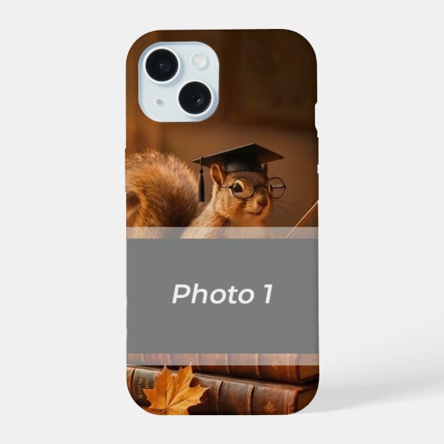 Autumn Squirrel Back to School Teacher iPhone Case 15 Hülle (Rückseite)