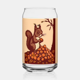 🐿️ Autumn Squirrel Can Shaped Glass Dosenglas