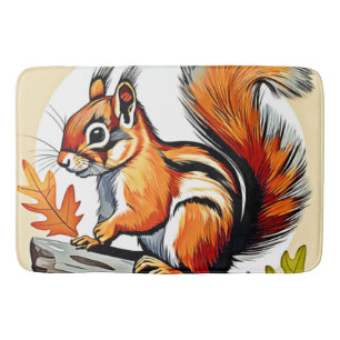 Autumn Squirrel Charm Design Badematte