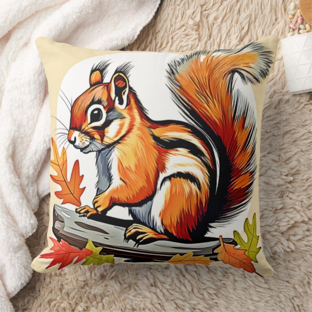 Autumn Squirrel Charm Design Kissen (Decke)