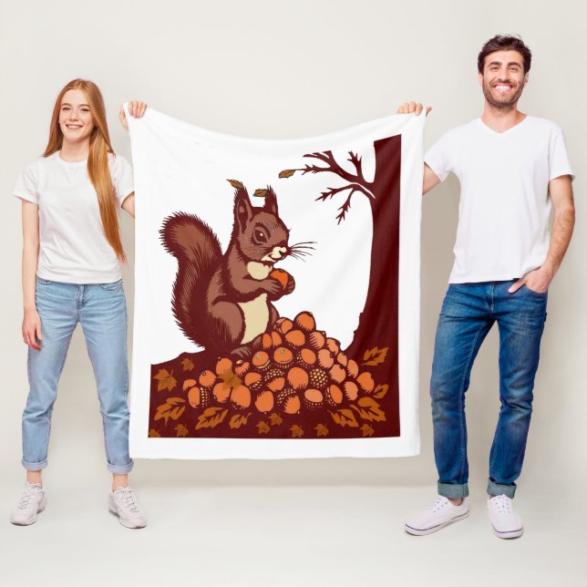 🐿️ Autumn Squirrel Polar Fleece Blanket - Gift 🍂 (Beispiel)