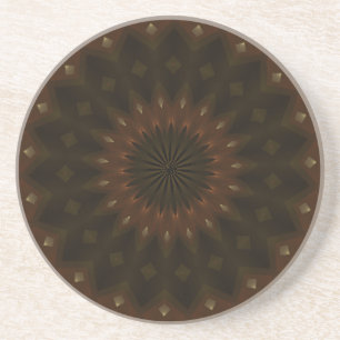 Autumn Star Kaleidoscope Mandala Sandstein Untersetzer