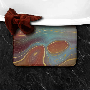Autumn Strata Terra Cotta Aquamarin und Gold Aga Badematte