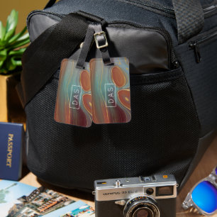 Autumn Strata Terra Cotta Aquamarin und Gold Mon Gepäckanhänger