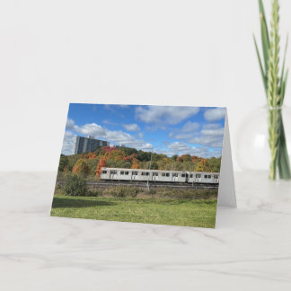 Autumn Subway Warden Woods Folded Note Card Dankeskarte