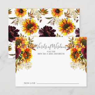 Autumn Sunflower Bloral Words of Wisdom Card Einladung