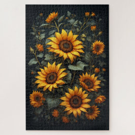 Autumn Sunflower Floral Arrangement Puzzle