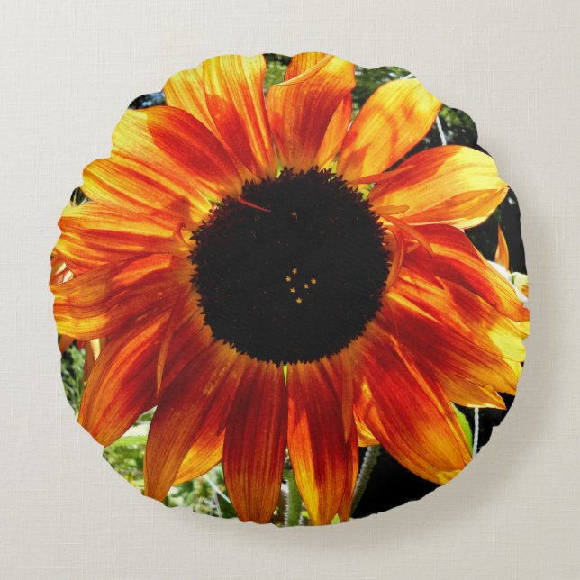 Autumn Sunflower Pillow Rundes Kissen (Vorderseite)
