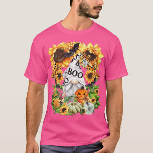 Autumn Sunflower Pumpkin Muster Boo Ghost Hallowin T-Shirt